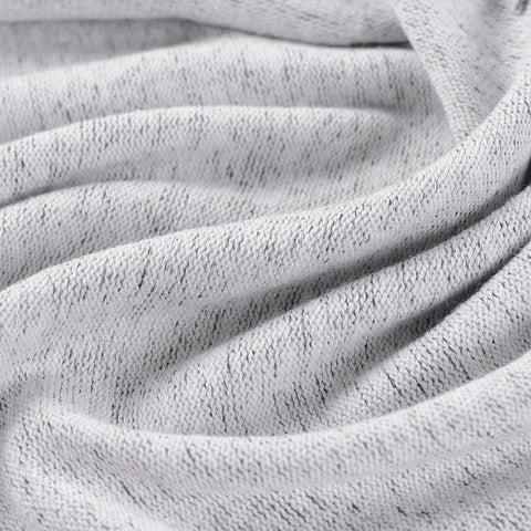 Light Grey Marl Chunky Knit, Poly-Cotton, 380 gsm