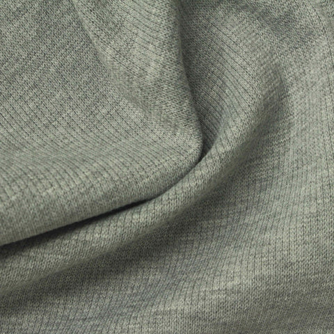 Grey Heather Rib Knit, Polyester, 340 gsm