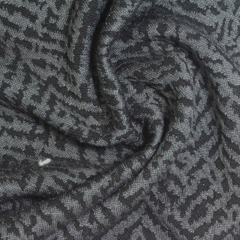 Jacquard Polyester Stretch Interlock Knit Fabric, 260 gsm, 140 cm — Grey