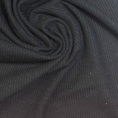 Black Ribbed Rib Knit, Viscose