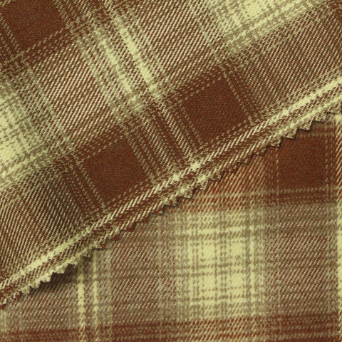 Rust Plaid Woven, Poly-Viscose