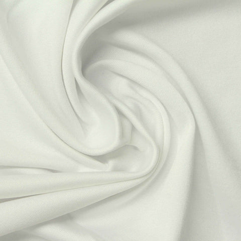 Polyester Stretch Milk Silk Knit Fabric, 230 gsm, 180 cm — White