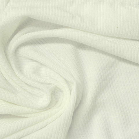 Tencel Lyocell Stretch Rib Knit Fabric, 175 gsm, 157 cm — White