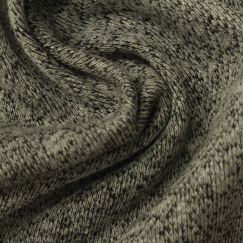Heathered Black Marl French Terry, Poly-Viscose