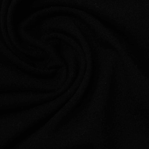 Polyester Viscose Blend Knit Fabric, 216 gsm, 160 cm — Black