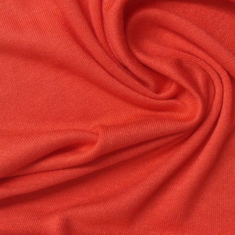 Viscose Stretch Rib Knit Fabric, 185 gsm, 180 cm — Red