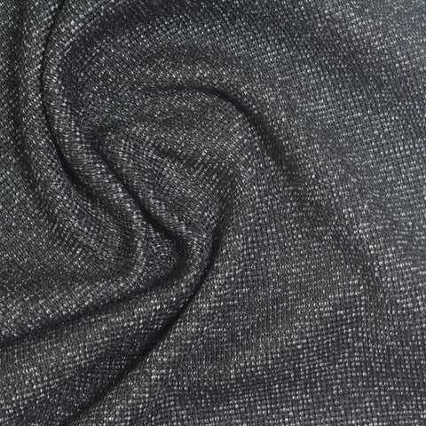 Dark Grey Marl Rib Knit, Poly-Viscose, 280 gsm, 160 cm