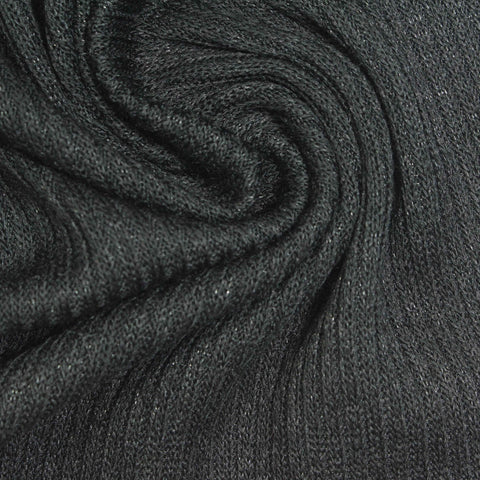 Dark Grey Marl Rib Knit, Viscose-Poly, 205 gsm, 150 cm, ref EF-250272