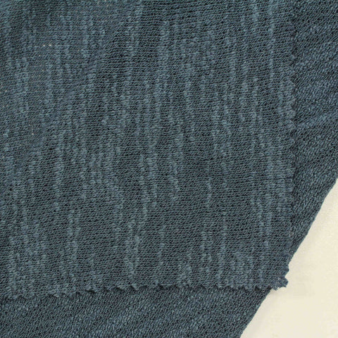 Dark Blue-Grey Textured Chunky Knit, Poly-Viscose