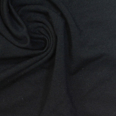 Acrylic Viscose Blend Stretch Jersey Knit Fabric, 196 gsm, 170 cm — Black