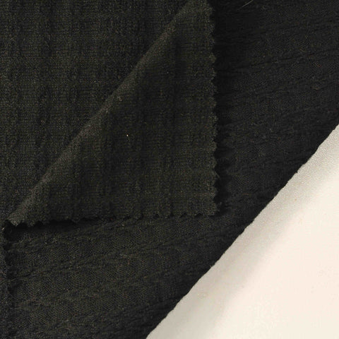 Jacquard 100% Cotton Jersey Knit Fabric, 290 gsm, 165 cm — Black