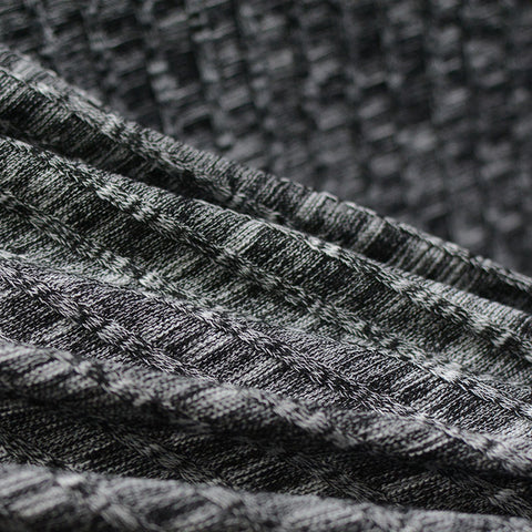 Black Heathered-Marl Rib Knit, Viscose-Poly, 260 gsm