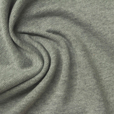 Grey Marl Rib Knit, Poly-Cotton, 350 gsm