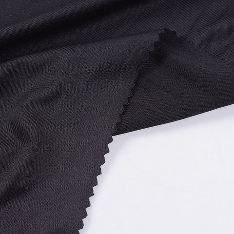 Polyester Stretch Milk Silk Knit Fabric, 120 gsm, 160 cm — Black