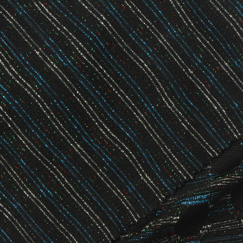 Blue Lines Pointelle Knit, Polyester