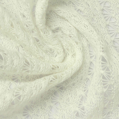Off-White Openwork Rib Knit, Polyester