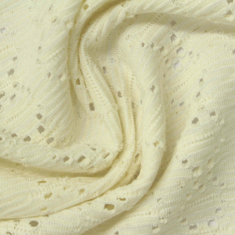 Light Yellow Small-Diamond Jacquard, Cotton-Poly