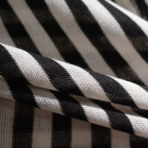 Black Vertical-Stripe Jacquard, Polyester, 210 gsm