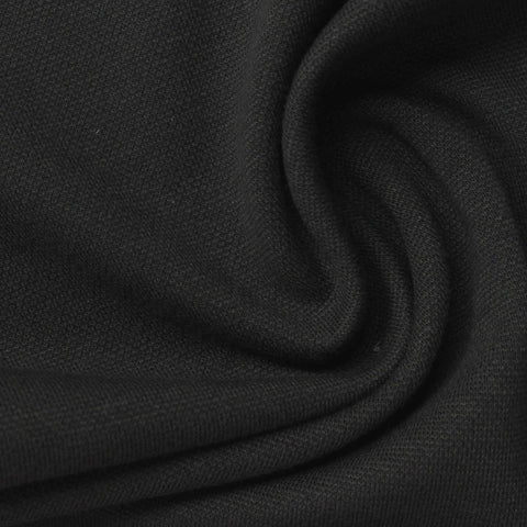 Black Piqué Knit, Cotton-Poly