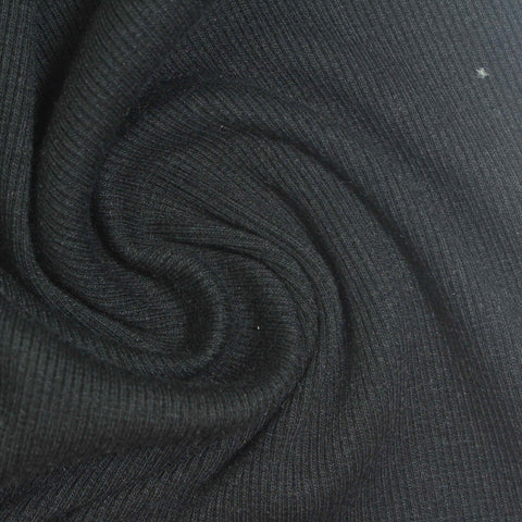 Black Rib Knit, Poly-Cotton