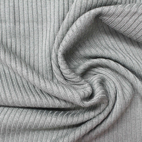 Light Grey Rib Knit, Poly-Viscose