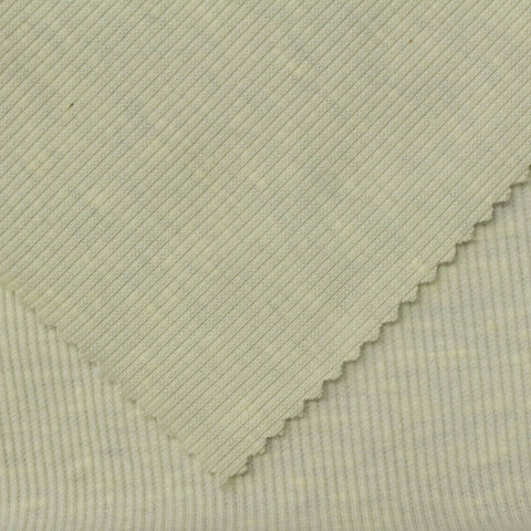 Light Sage Heather Rib Knit, Poly-Cotton