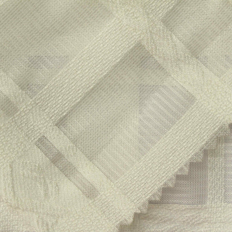 Cream Check Jacquard, Viscose-Poly