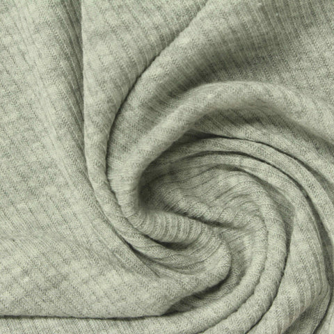 Light Grey Marl Rib Knit, 188 gsm
