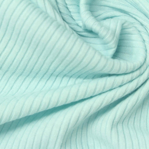 Cotton Polyester Rib Knit Fabric, 175 gsm — Blue