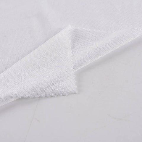 100% Polyester Mesh Fabric, 60 gsm — White