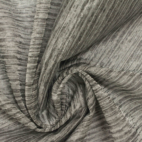 Grey Marl Jersey Knit, Poly-Metallic, 104 gsm