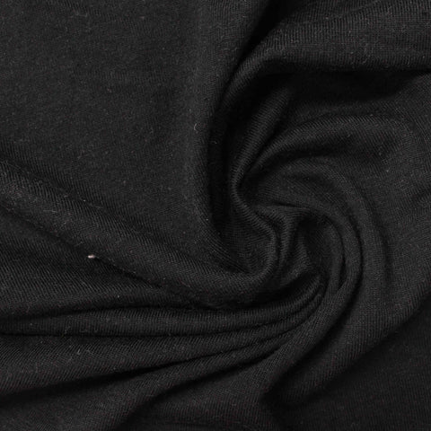 Polyester Cotton Jersey Knit Fabric, 165 gsm, 170 cm — Black