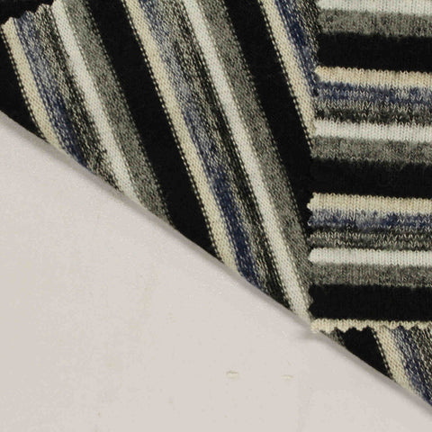 Black Horizontal-Stripe Knit, Viscose-Poly, 210 gsm
