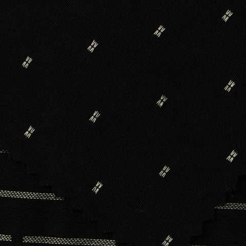 Black Horizontal-Stripe Jacquard, Viscose-Nylon, 200 gsm