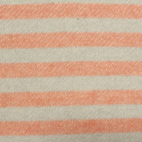 Peach Horizontal-Stripe French Terry, Poly-Cotton