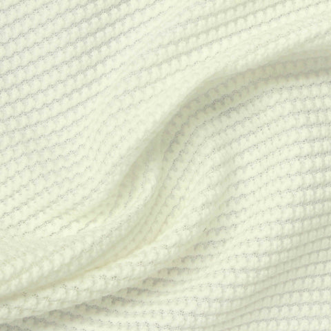 Striped Cotton Polyester Stretch Chunky Knit Fabric, 275 gsm, 155 cm — Beige