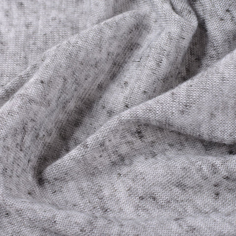 Light Grey Marl Jersey Knit, Poly-Linen