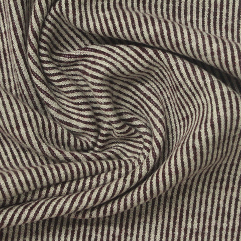 Brown Vertical-Stripe Rib Knit, Polyester