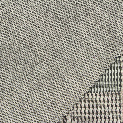 Black Houndstooth Interlock Knit, Polyester
