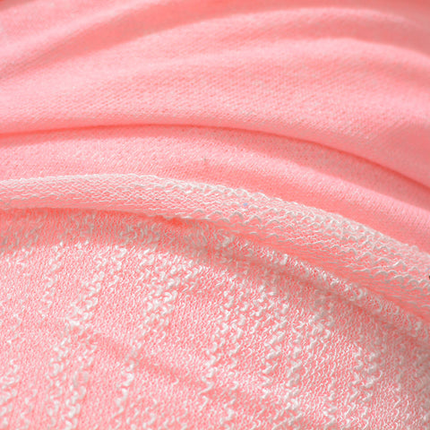Jacquard Viscose Polyester Chunky Knit Fabric, 130 gsm, 155 cm — Pink