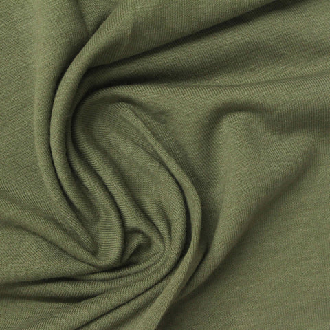 Polyester Cotton Stretch Jersey Knit Fabric, 170 gsm, 154 cm — Green