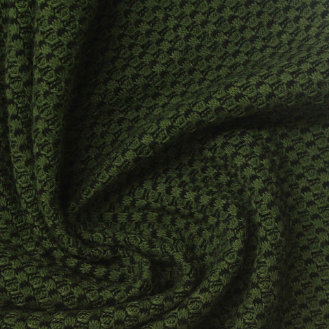 Polyester Viscose Stretch Waffle Knit Fabric, 220 gsm, 170 cm — Green