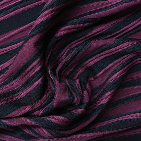 Dark Purple Horizontal-Stripe Jacquard, Polyester