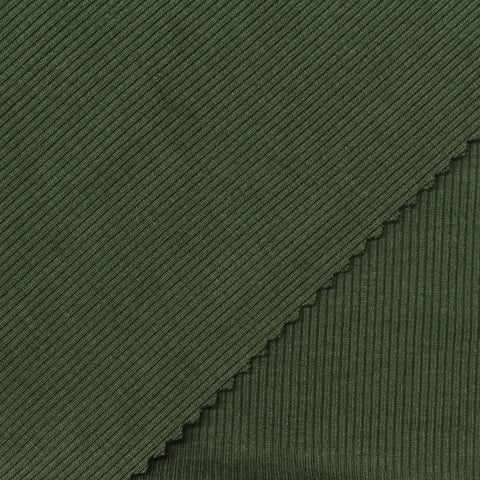 Olive Rib Knit, Viscose