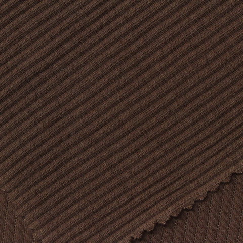 Rib Knit Fabric, 175 gsm, 120 cm — Brown