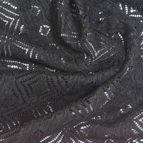 Black Geometric-Diamond Lace, Polyester