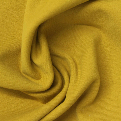 Brushed Polyester Nylon Stretch Knit Fabric, 300 gsm, 155 cm — Yellow