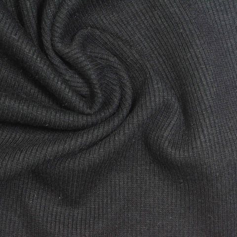 Polyester Cotton Stretch Rib Knit Fabric, 310 gsm, 110 cm — Grey