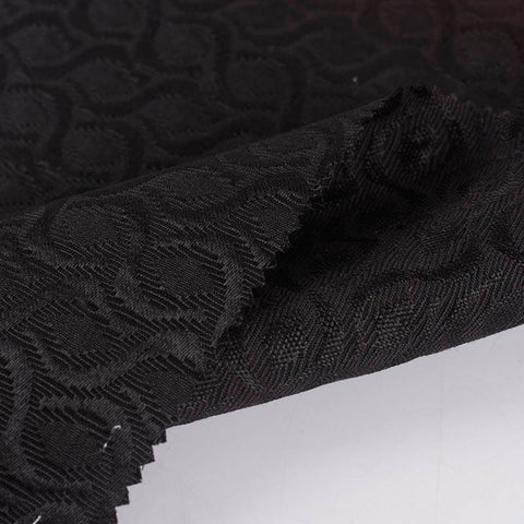 Black Tone-on-Tone Jacquard, Poly-Cotton, 236 gsm