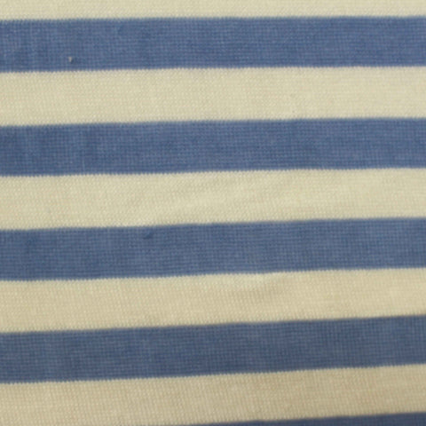 Blue Horizontal-Stripe Chunky Knit, Viscose-Poly, 150 gsm, 160 cm